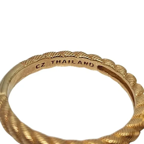 Judith Ripka Gold Over Sterling Silver CZ Dangle Ball Ring Size 11 #17002